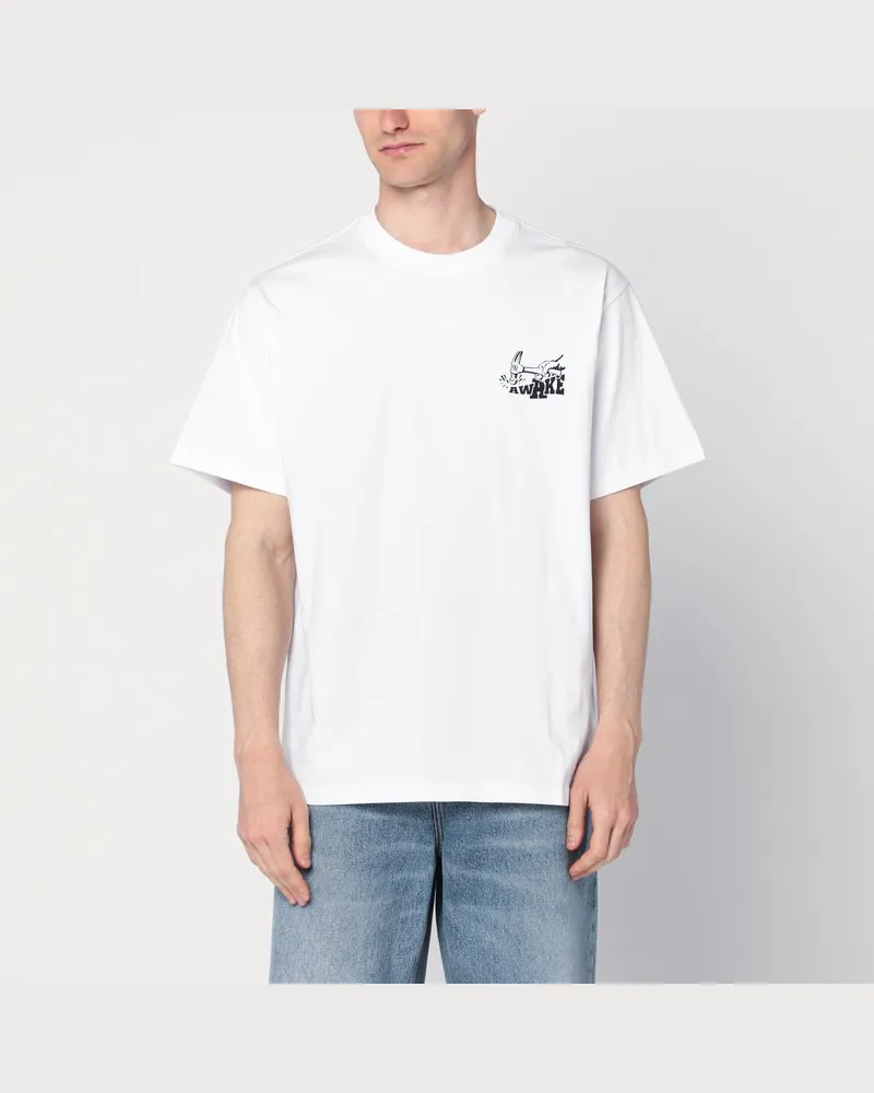 AWAKE NY Weißes T-Shirt mit Hammer-Print Weiß