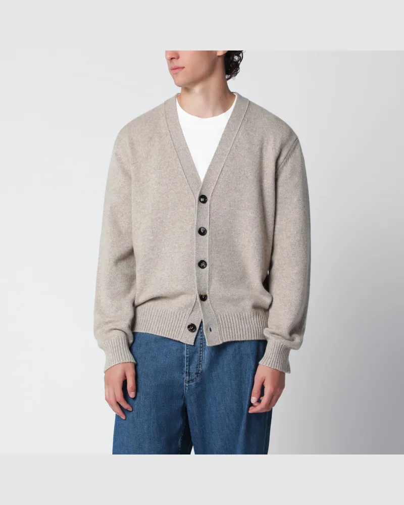 Bottega Veneta Greige-Mélange-Cardigan aus Kaschmirmischung Beige