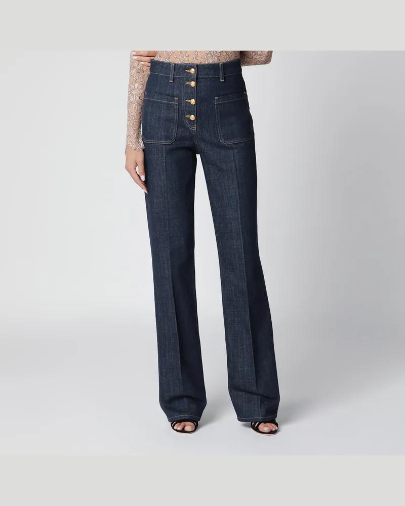 Valentino Garavani Jeanshose aus Baumwoll-Denim in Mittelblau Blue
