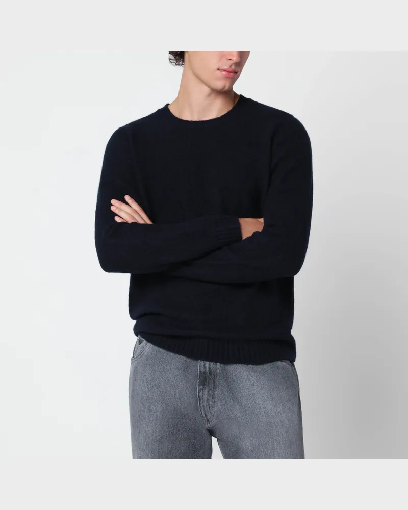 Drumohr  Marineblauer Pullover aus Lammwolle Blue
