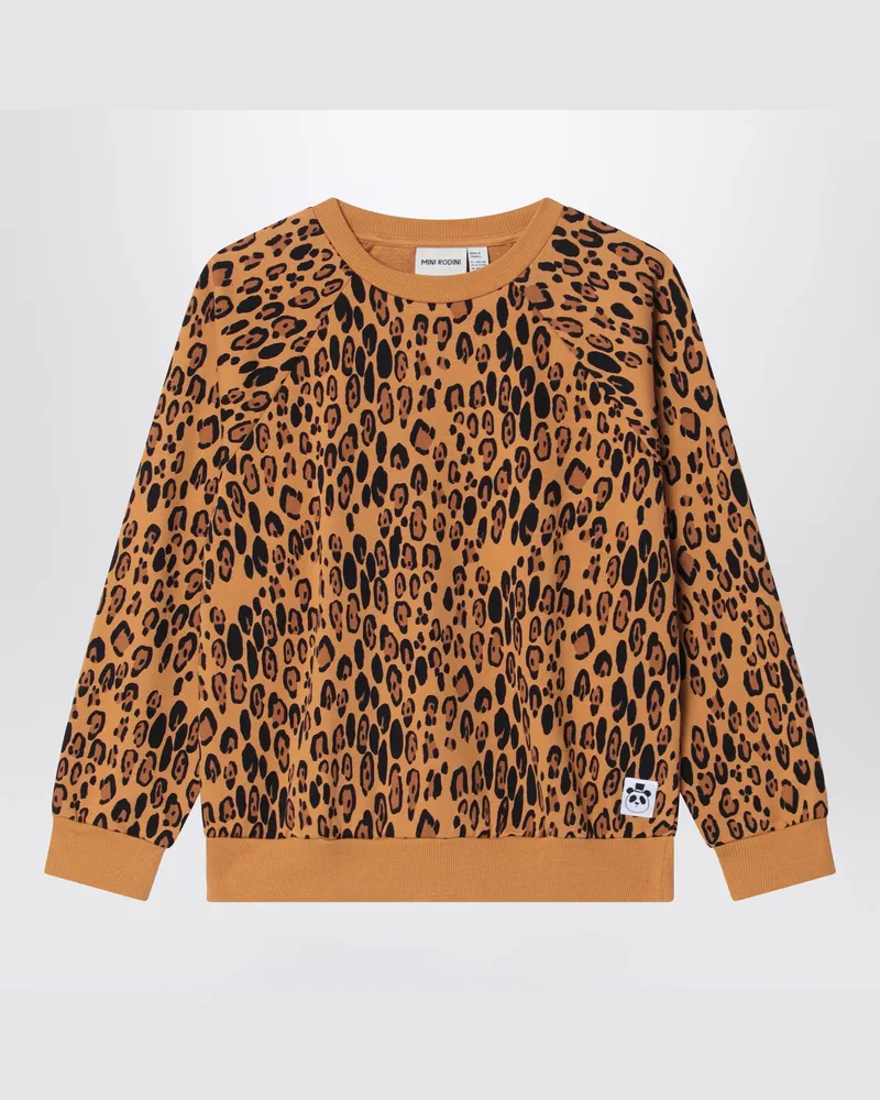Mini Rodini Sweatshirt aus Bio-Baumwolle mit Leopardenmuster Print
