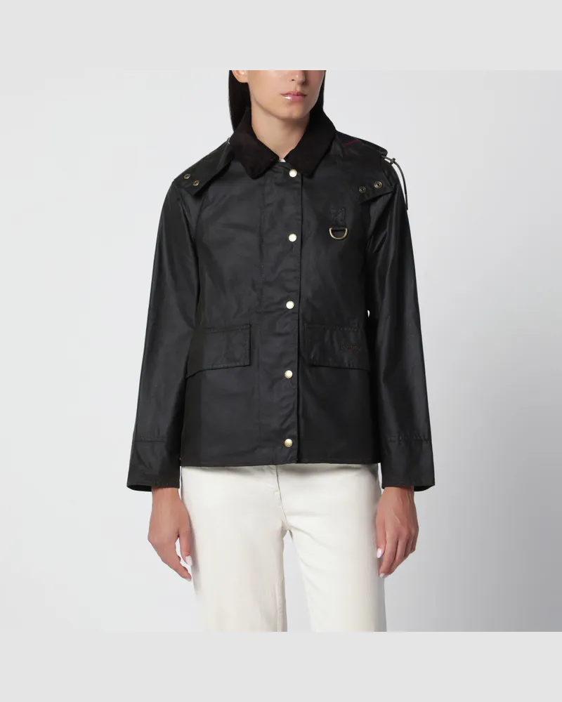 Barbour Navyblaue Jacke aus gewachster Baumwolle Green