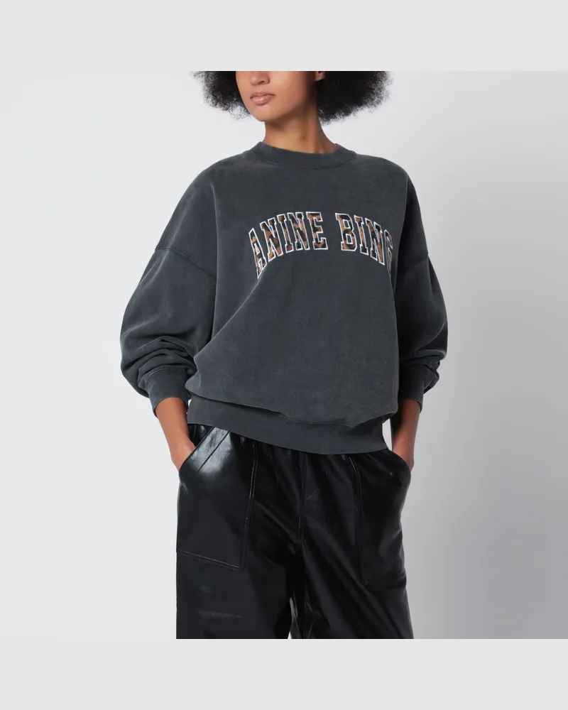 Anine Bing Miles black cotton sweatshirt Black