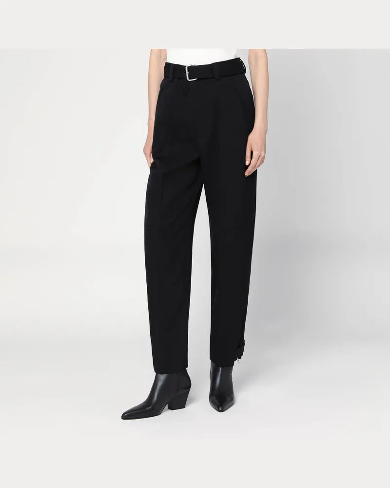Bottega Veneta Schwarze Hose aus Baumwolltwill 