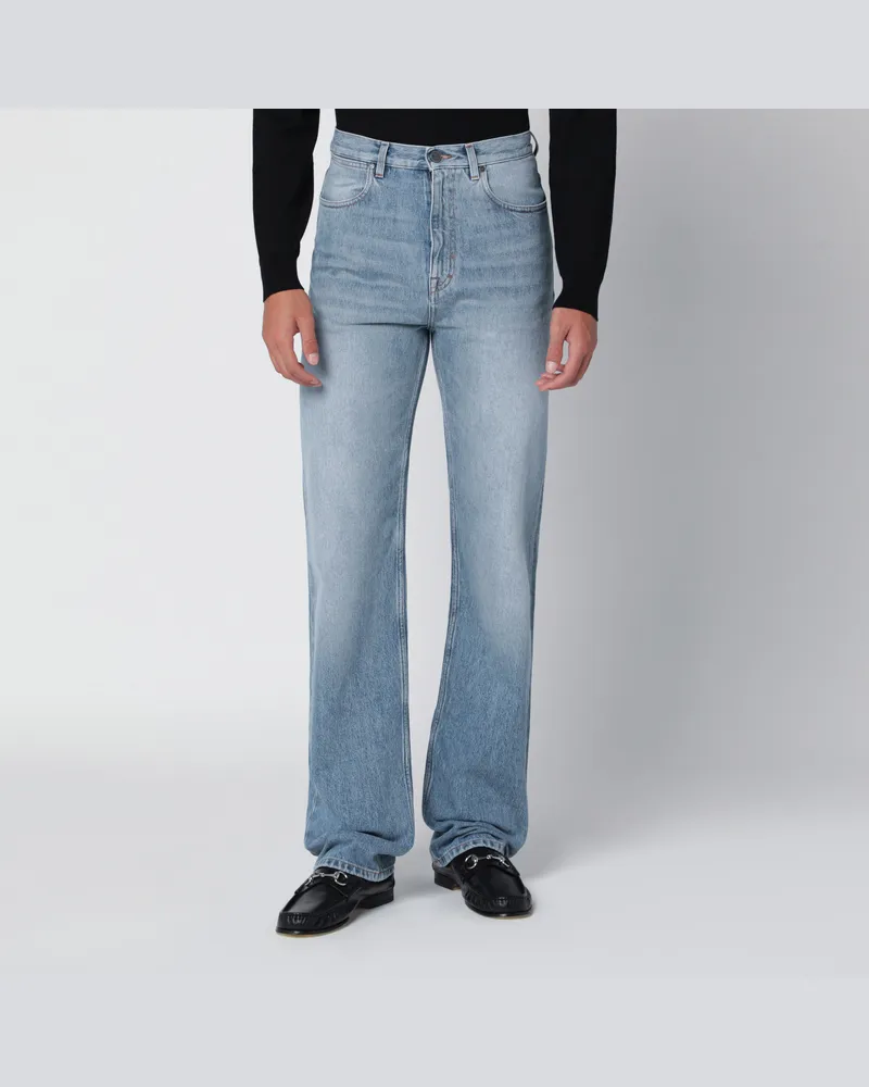 Gucci Hell ausgewaschene Stone-Washed-Denimhose Light