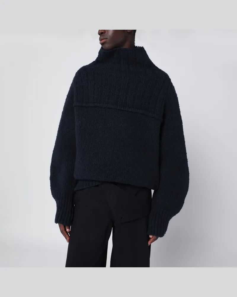 Dries van Noten Dunkelblauer Wollpullover Blau