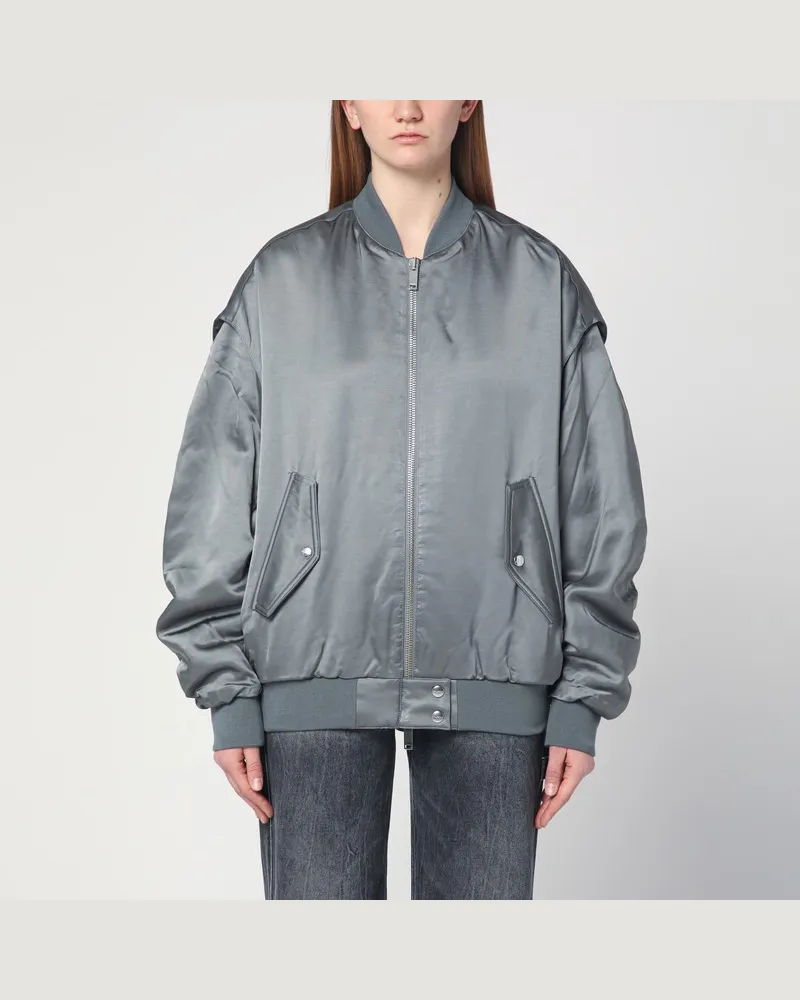 HALFBOY Graue Oversize-Bomberjacke mit Reißverschluss Grau
