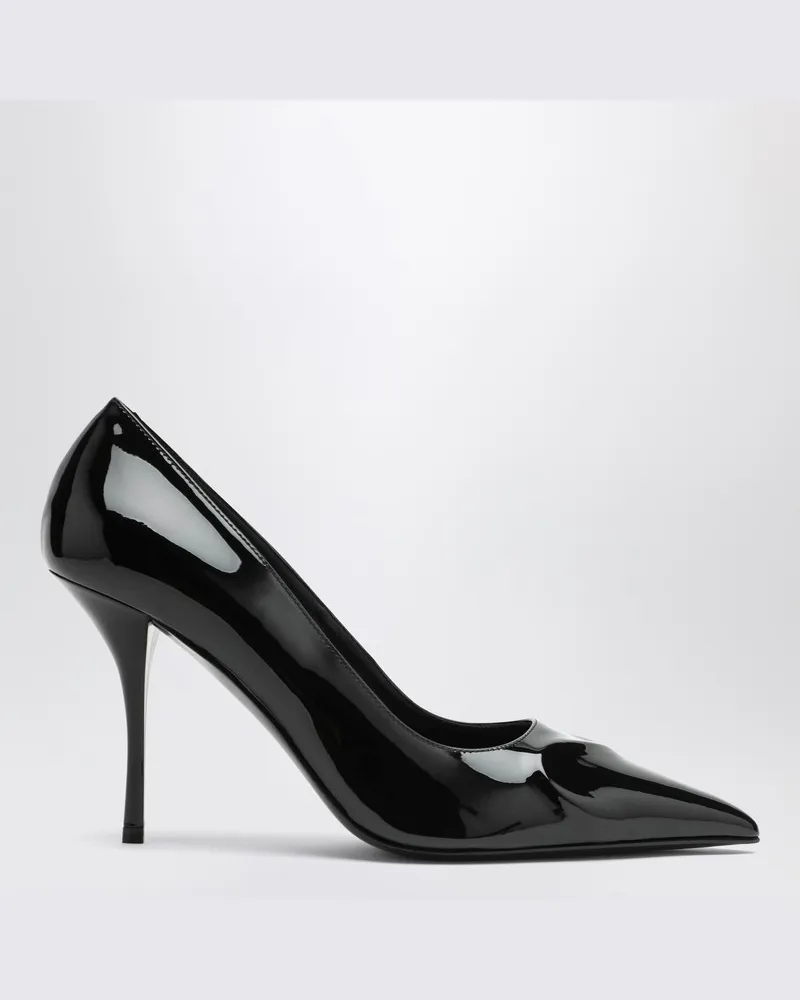 Alaïa Pumps Le Coeur 3D 90 in schwarzem Lack Schwarz