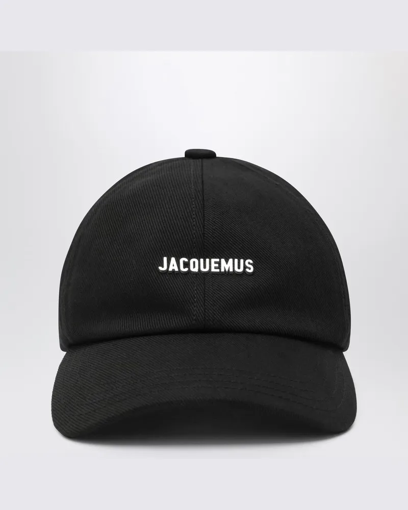 Jacquemus Schwarze Baseballmütze mit Logo Schwarz