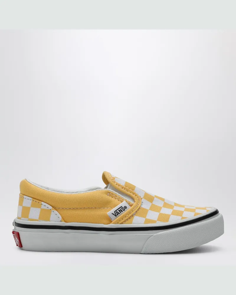 Vans Weiß/gelbe Slipper mit Karomuster Yellow