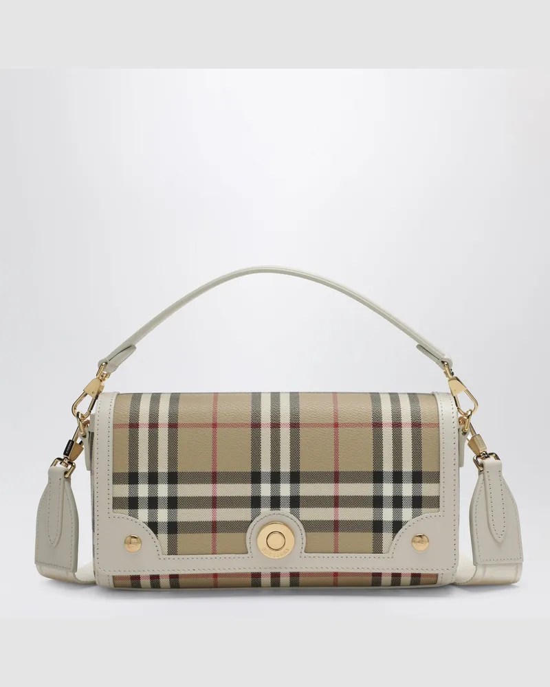 Burberry Schultertasche Note mit Griff aus Baumwollmix, beige Beige