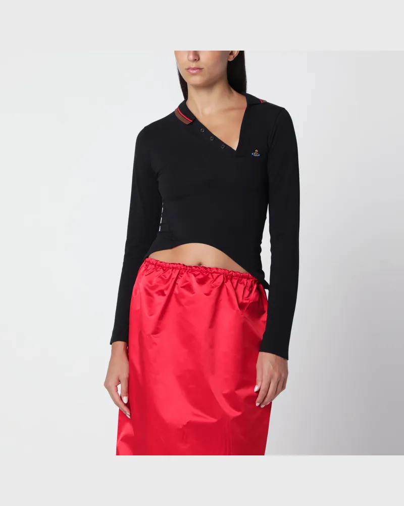 Vivienne Westwood Glory schwarzes Baumwoll-Poloshirt Black