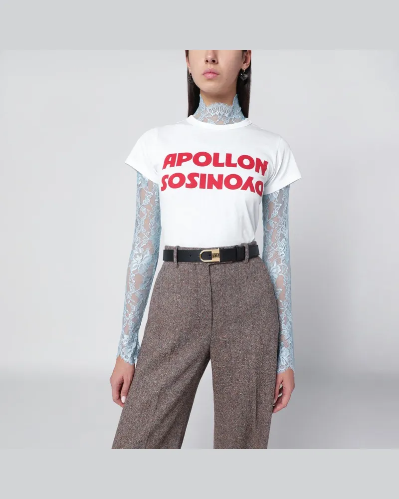 Valentino Garavani Weißes T-Shirt mit Apollon/Dionysos-Druck Weiß