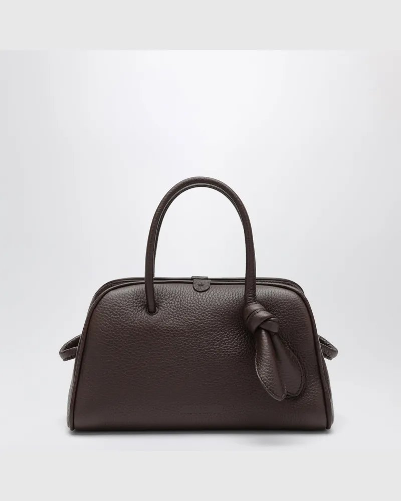 Jacquemus Kleine Turismo Tasche aus dunkelbraunem Leder Brown