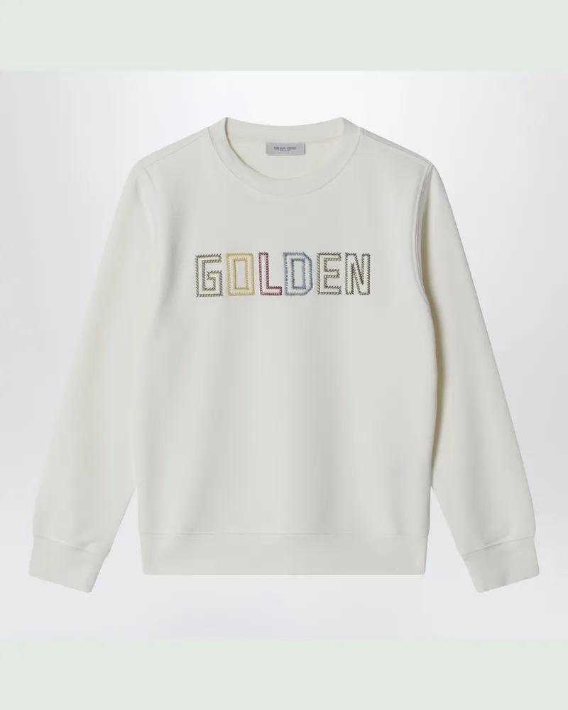 Golden Goose Weißes Sweatshirt mit Logo-Stickerei White