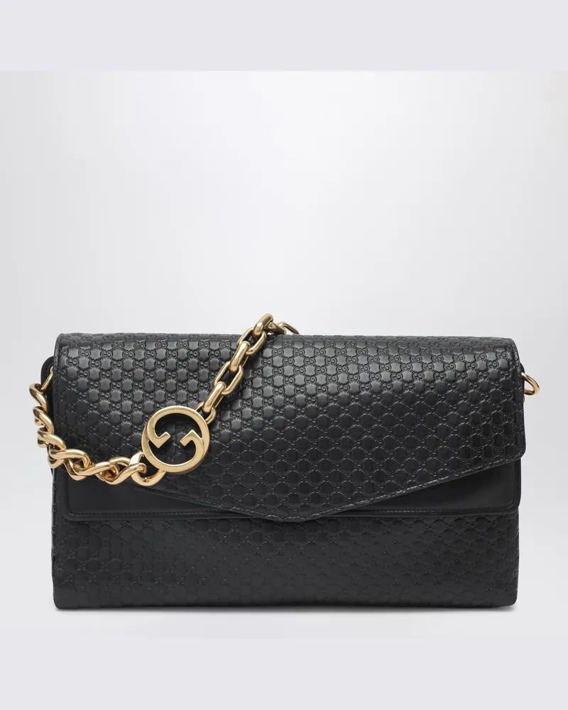 Gucci Große schwarze Schultertasche mit Kette Black