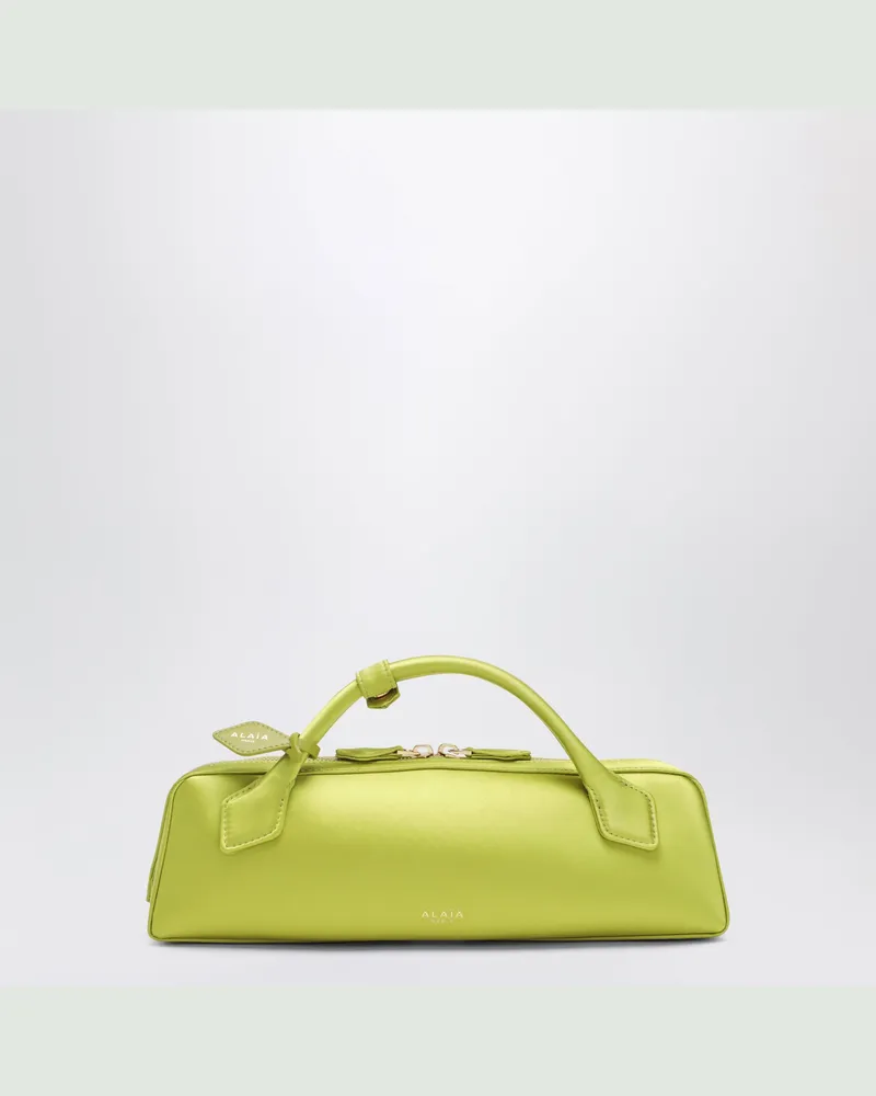 Alaïa Le Teckel Clutch aus Satin in Lime Yellow