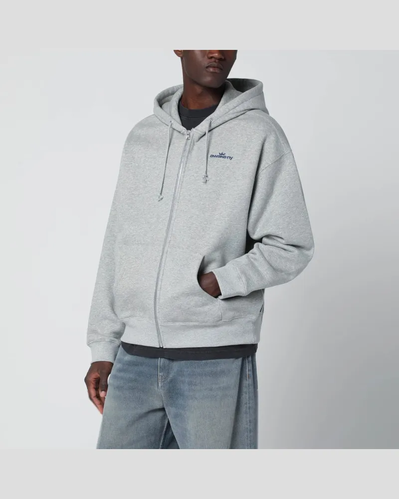 AWAKE NY Graues Kapuzensweatshirt mit Logodruck Grau