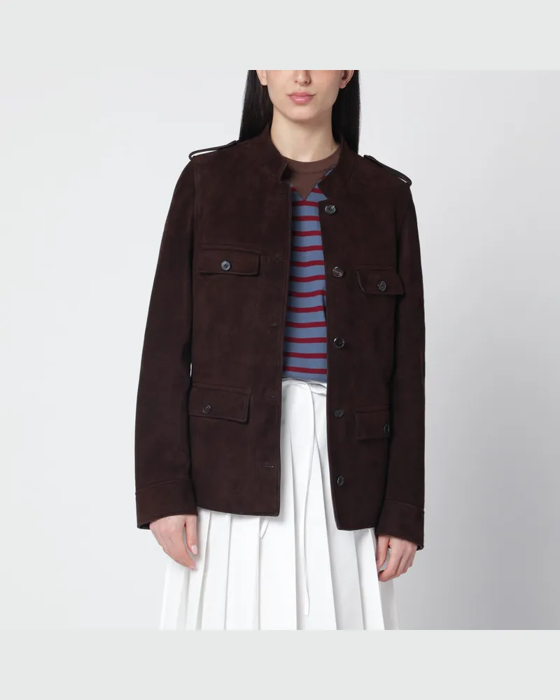 Prada Jacke aus Wildleder in Kaffeefarbe Brown
