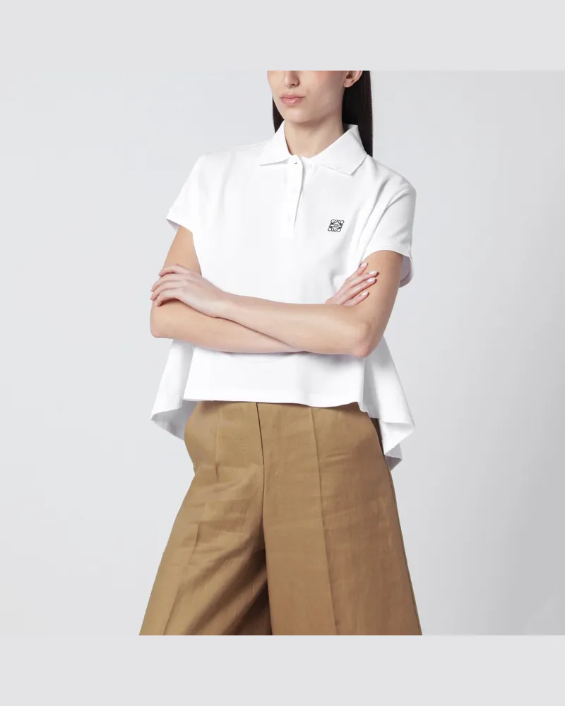 Loewe Polo Aus Baumwollpiqué Mit Anagram-Stickerei White