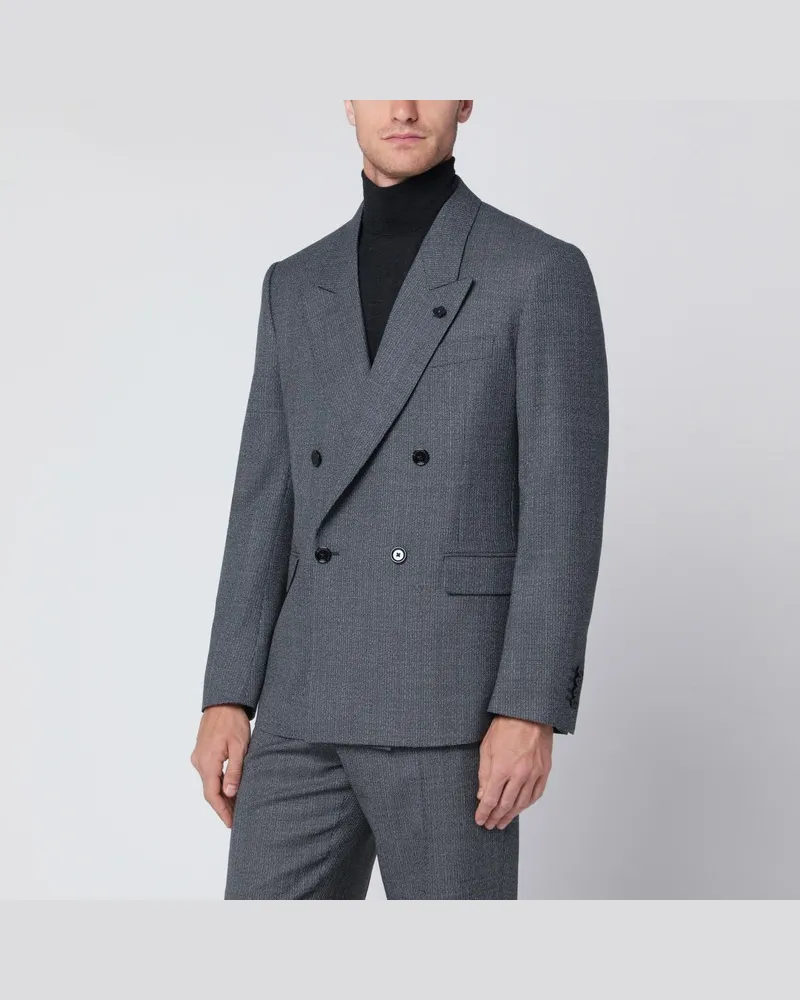 LARDINI Graue zweireihige Jacke aus Wolle Grau