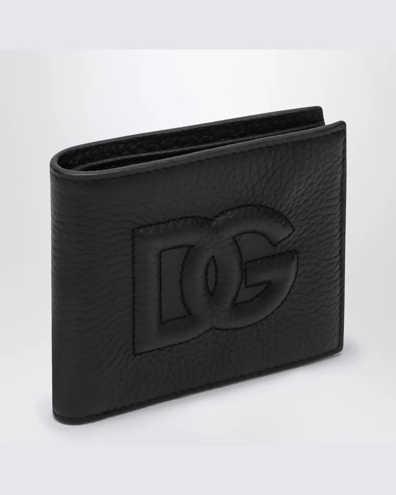 Dolce & Gabbana Schwarzes Bifold-Portemonnaie mit Logo Schwarz