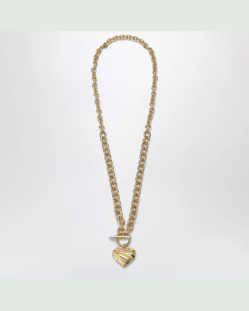Chloé Kettenhalskette mit Herz in Gold/Elfenbein Metal