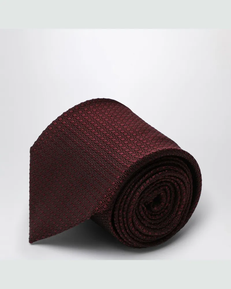 Destin Burgunderfarbene gepunktete Krawatte aus Seide 