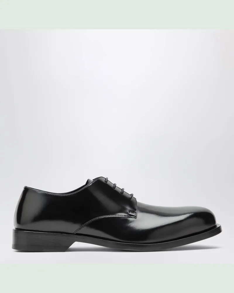 Loewe Schwarze Bobine Derby-Schuhe aus gebürstetem Kalbsleder Black
