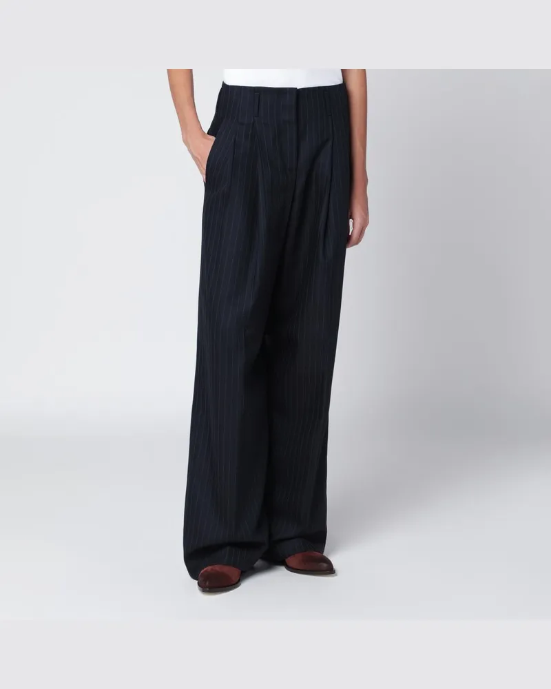 Golden Goose Dunkelblaue Nadelstreifenhose Blau