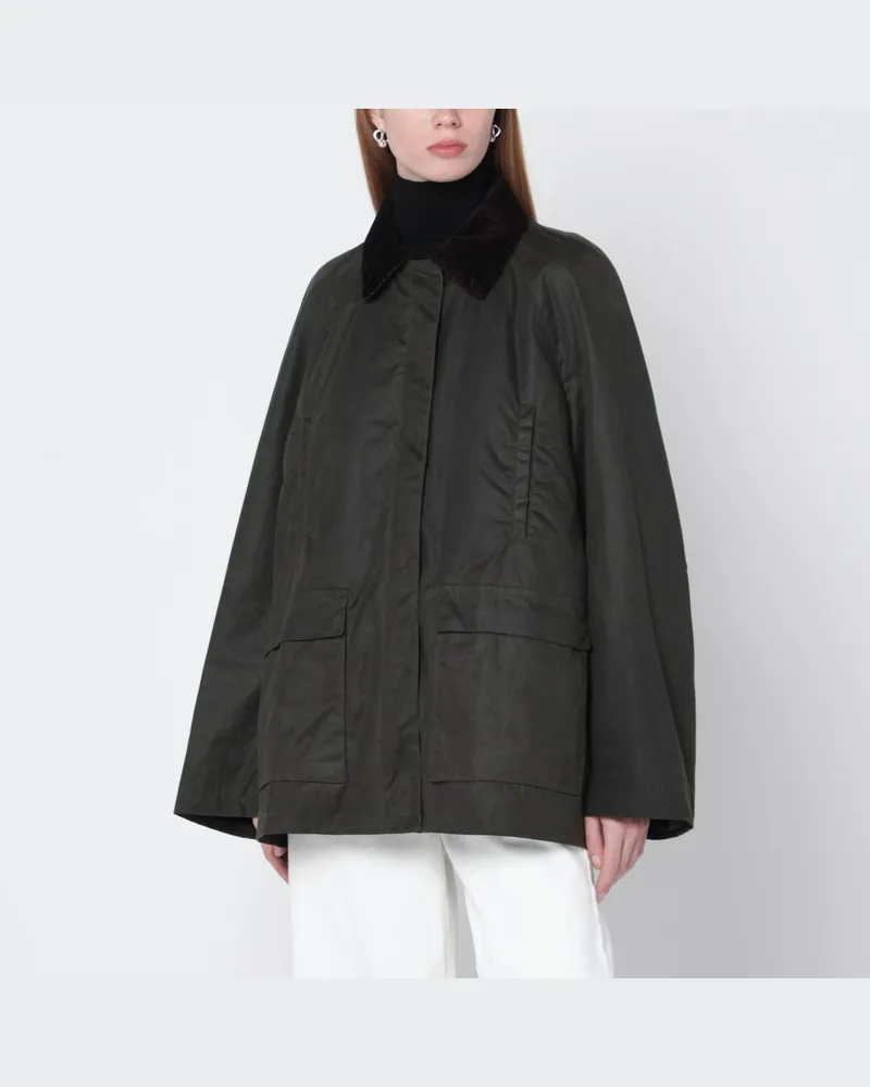 Totême Waldgrüne Countryjacke aus gewachster Baumwolle Grün