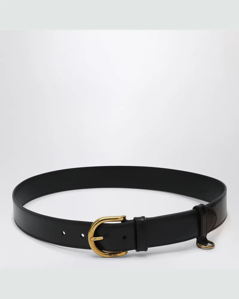 Prada Schwarzer Ledergürtel Black