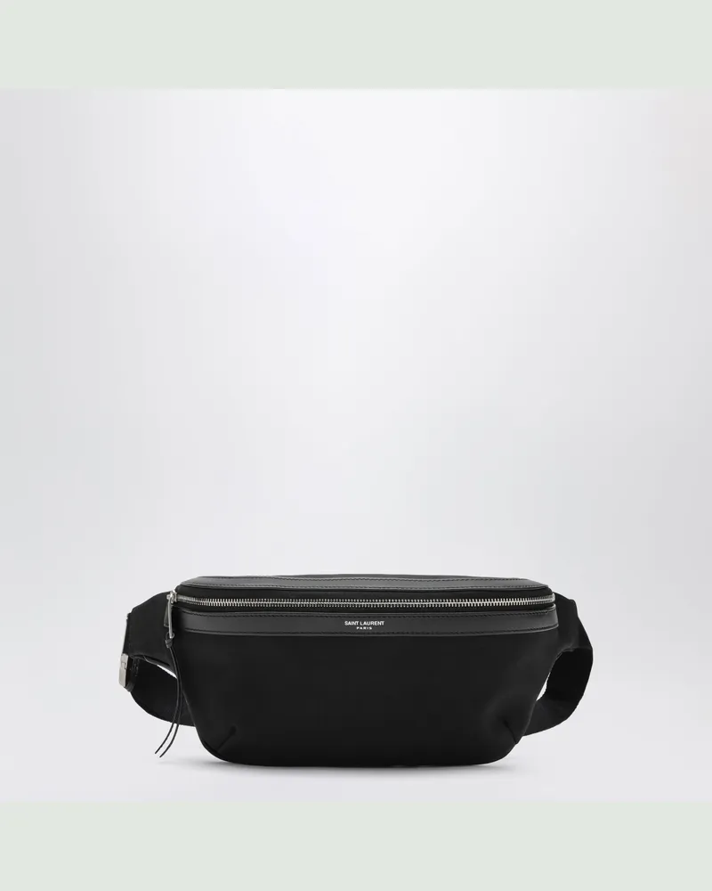 Saint Laurent Schwarze Crossbody-Tasche aus Canvas Black