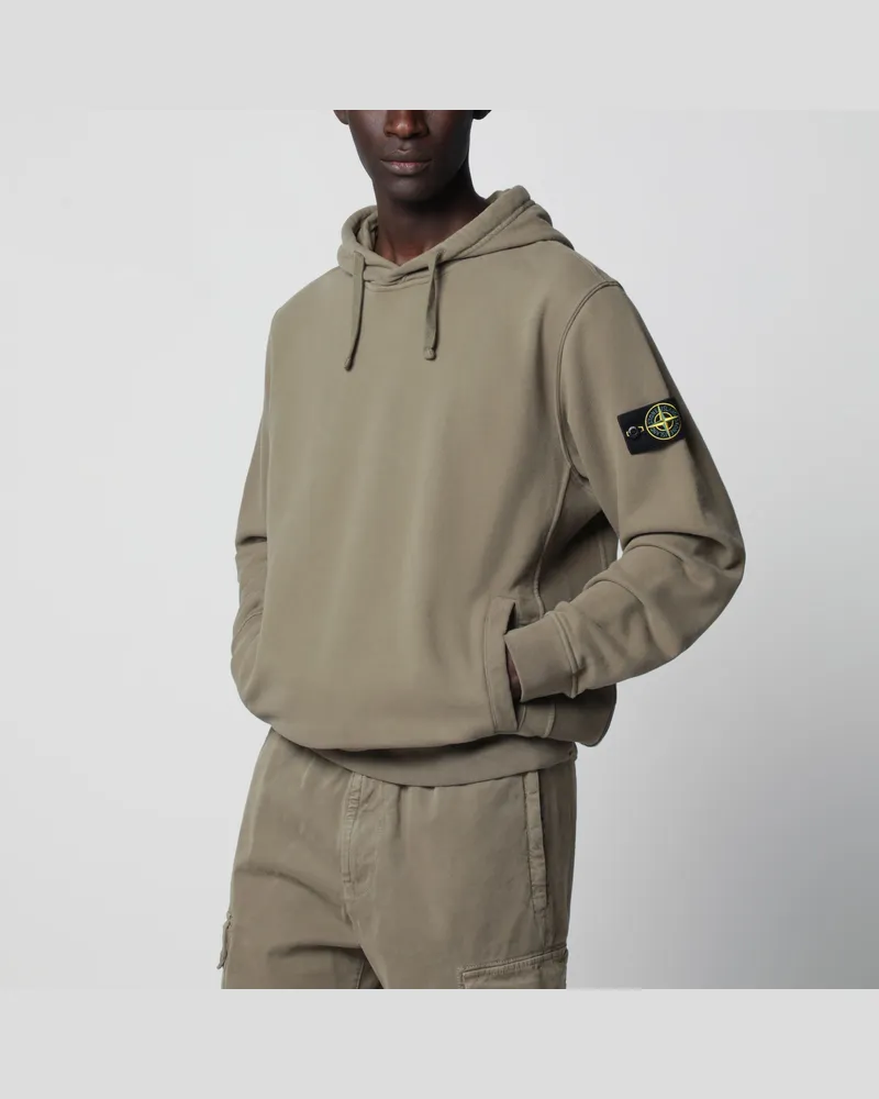 Stone Island Militärgrünes Rundhals-Sweatshirt aus Baumwolle Green