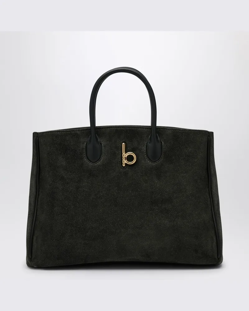 Burberry KleineTote-Bag Rocking Horse aus dunkelgrüne Wildleder Grün