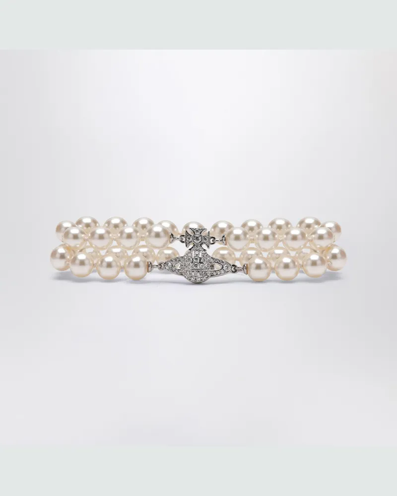 Vivienne Westwood Doppelarmband mit Perlen und Orb-Logo Metal