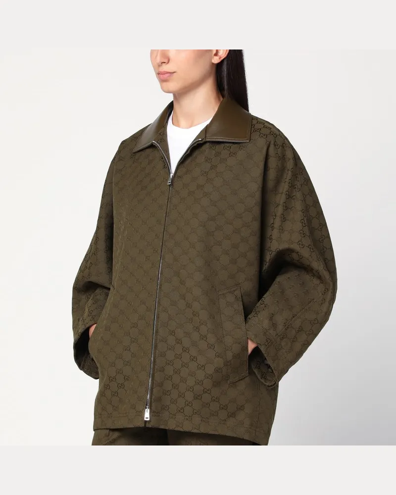 Gucci Jacke aus GG-Stoff in Militärgrün Grün