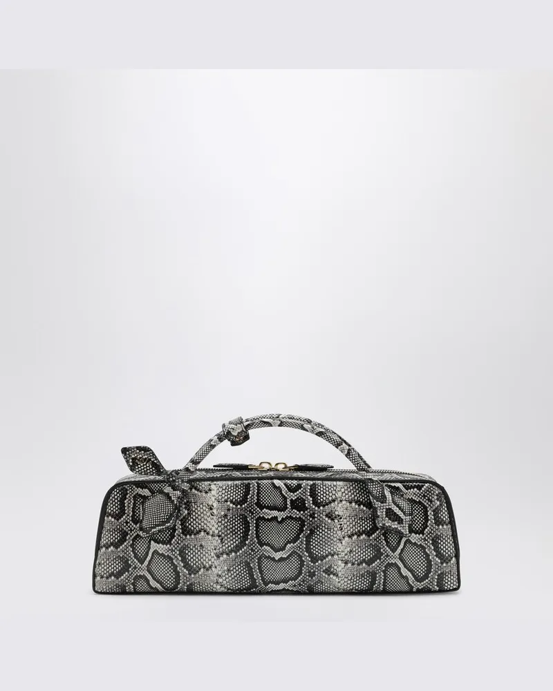 Alaïa Kleine Le Teckel Tasche aus Python-Print-Leder Weiß