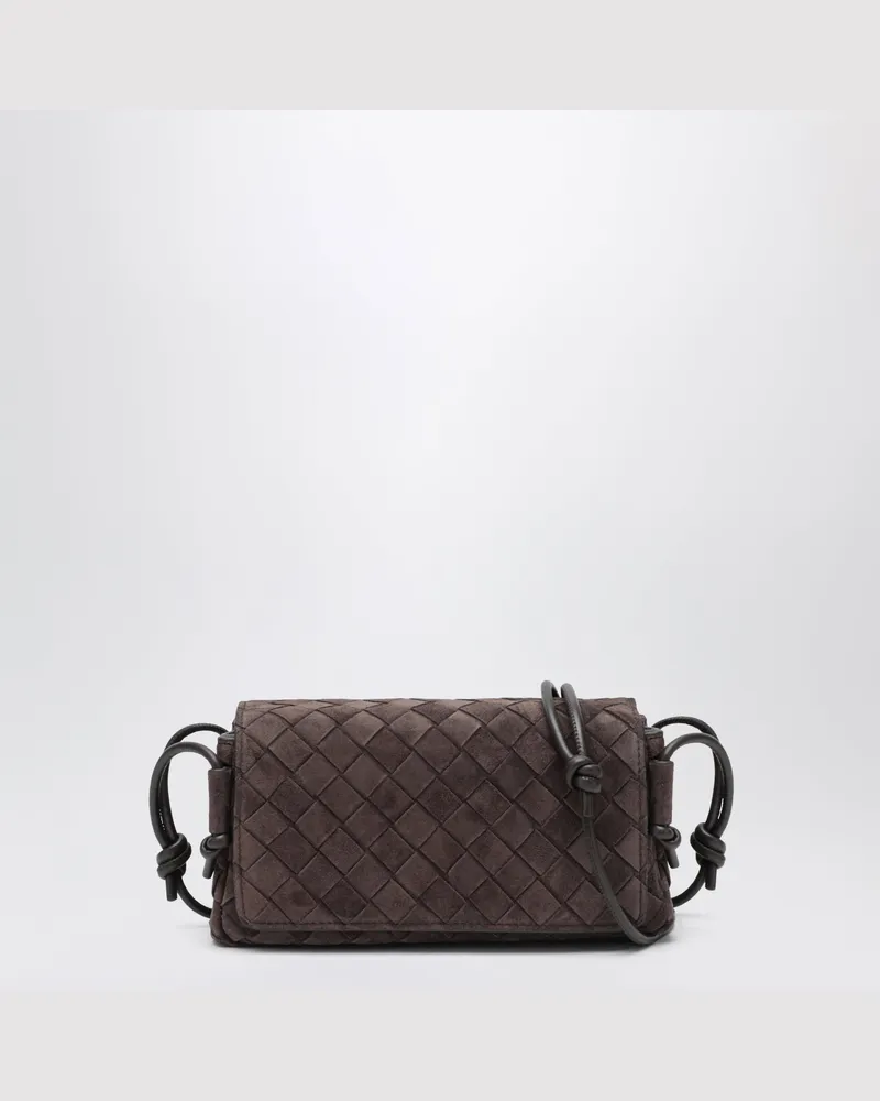 Bottega Veneta Notturno Fondant Tasche Aus Intrecciato-Wildleder Brown