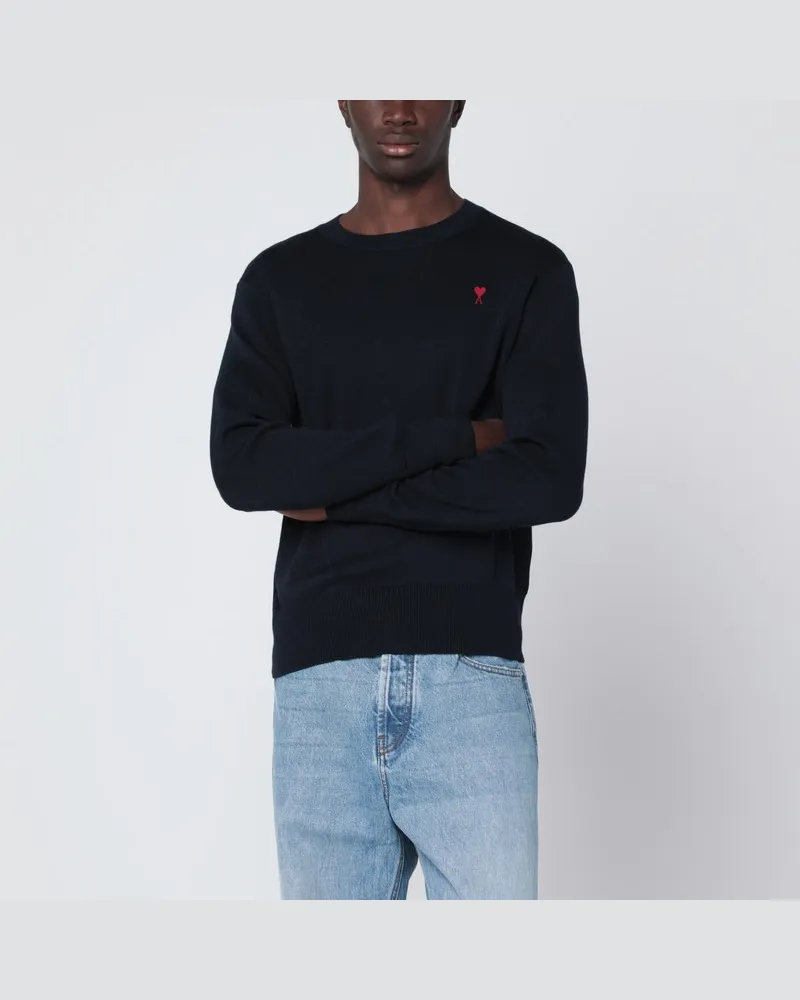 AMI Paris Dunkelblauer Ami De Coeur Pullover Blau