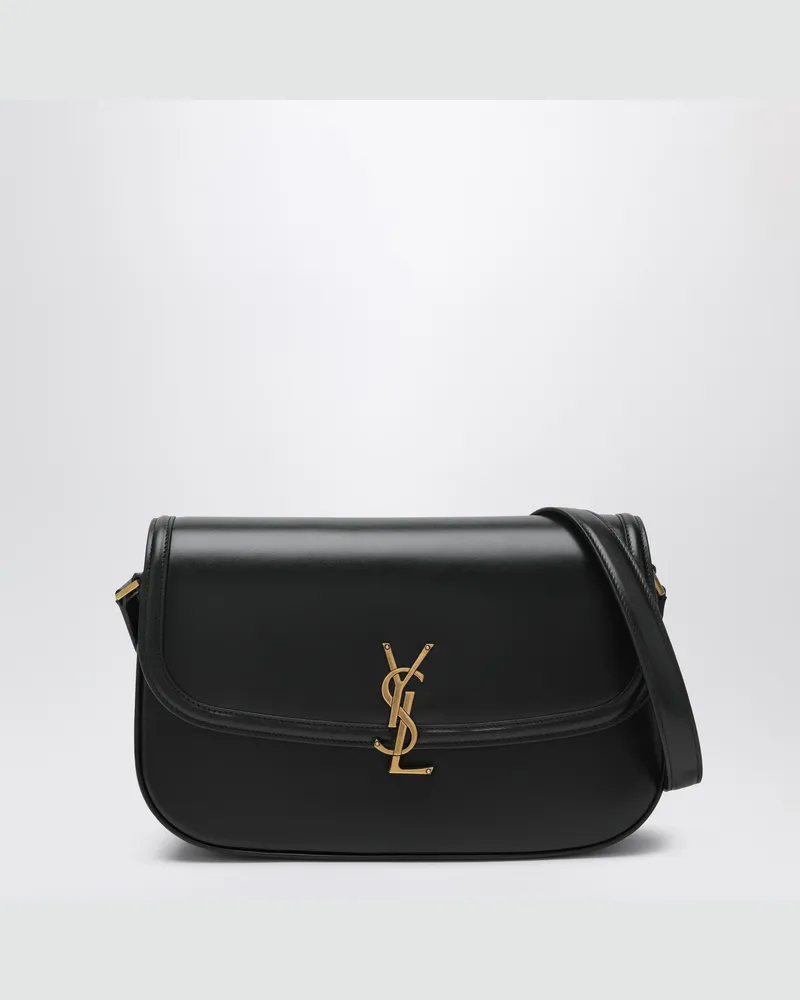 Saint Laurent Große Solferino-Tasche aus schwarzem Leder Black