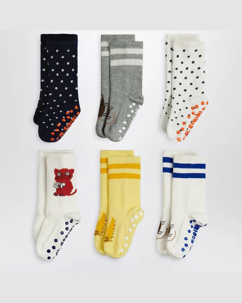 Mini Rodini Rutschfeste Katzensocken aus Bio-Baumwolle Multicolor