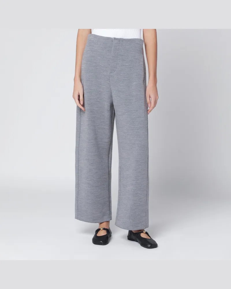 Max Mara Graue Hose aus Woll-Baumwoll-Mischung 