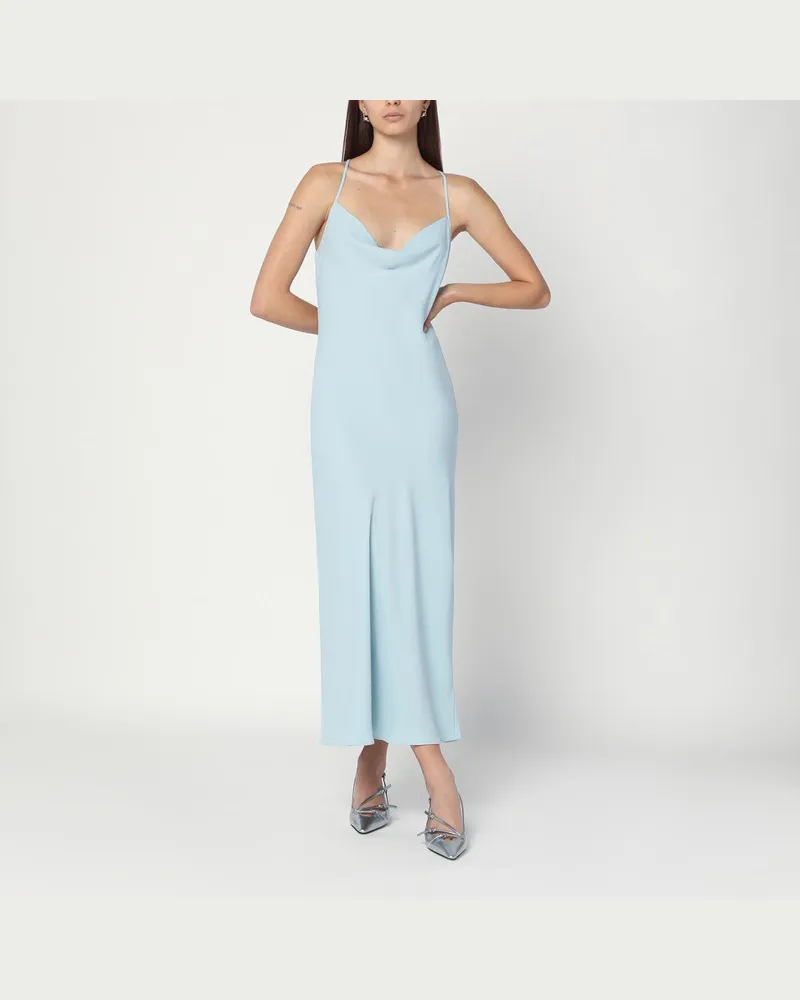 Calvin Klein Hellblaues Slipkleid aus Crêpe Hellblau
