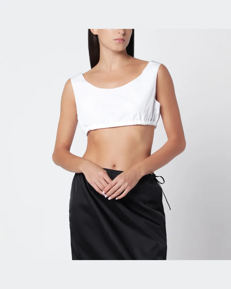 Prada Oberteil aus weißem Baumwollpopeline White