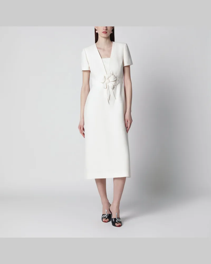 Valentino Garavani Besticktes Abendkleid aus Crêpe in Elfenbein White