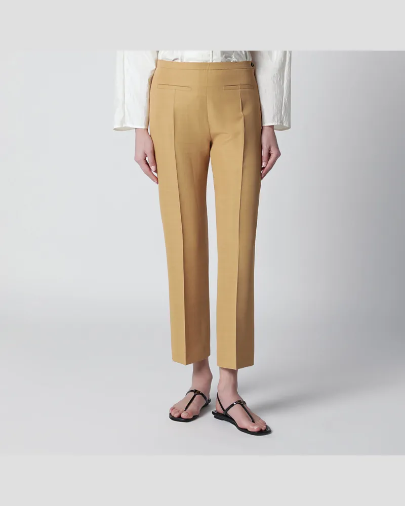 Alberta Ferretti Beige knöchellange Hose aus Viskosemischung Beige