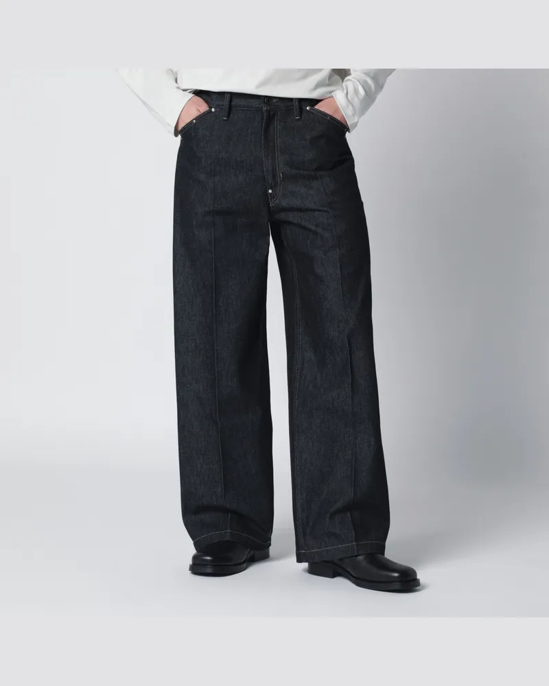 Christophe Lemaire Schieferfarbene Jeans mit Nieten Blue