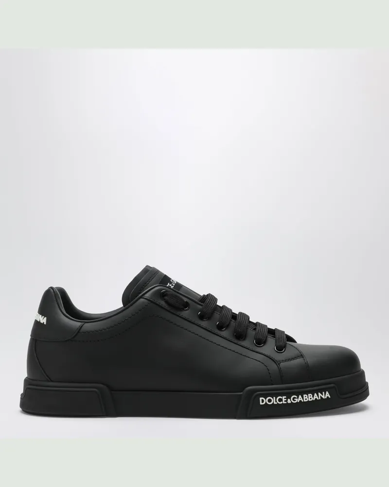 Dolce & Gabbana Portofino Sneaker aus Nappaleder in Schwarz Black
