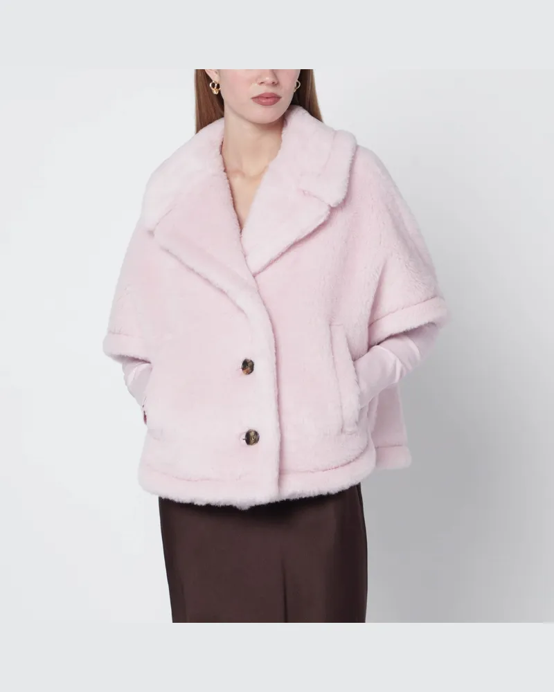Max Mara Rosébeige Boxy-Teddy-Cape 